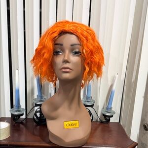 Vibrant Orange Curly Wig